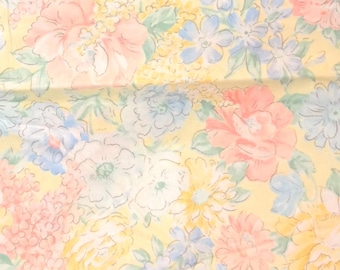 Flower Sketch Pale Colors Yellow Blue Green Pink