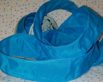 2" Turquoise Taffeta Ribbon Sky Blue Wired Vintage Old Store Stock BTY