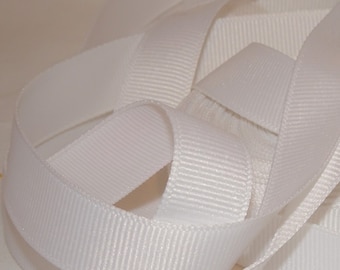 5/8" WHITE Grosgrain Ribbon Old Store Stock