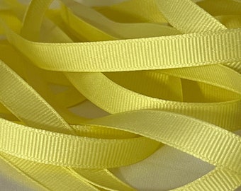 3/8" Lemon Cream Grosgrain Ribbon Old Store Stock