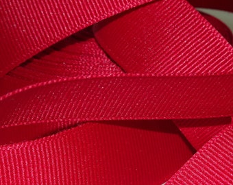 7/8" RED Grosgrain Ribbon Vintage