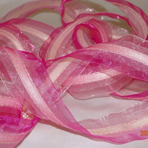 1 » Organza Fuchsia Rose Ombre Rassemblement Insta Ruban de Fleurs