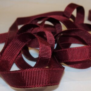 Ruban gros-grain 100 % rayonne bourgogne vintage 3/8 po par mètre