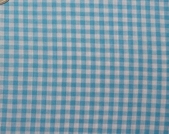 Tissu Vichy turquoise de 1/8 po. 60 po. de large