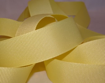 7/8" Light Yellow Grosgrain Ribbon Old Store Stock