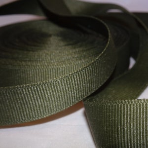 5/8" Olijfgroen grosgrain lint Old Store Stock BTY
