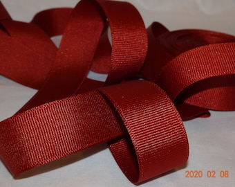 7/8" 2 yd Rust Grosgrain Ribbon Old Store Stock BTY