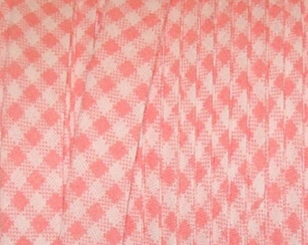 1/2" EXTRA breed ROZE gingham dubbelgevouwen biaisband, Amerikaanse makelij