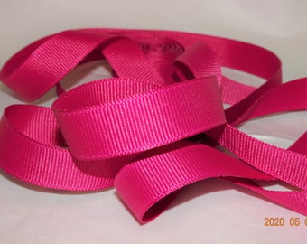 5/8" AZALIA Pink Solid Grosgrain Ribbon Old Store Stock BTY