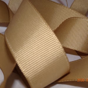 7/8&quot; KHAKI Beige Grosgrain Ribbon Vintage Old Store Stock