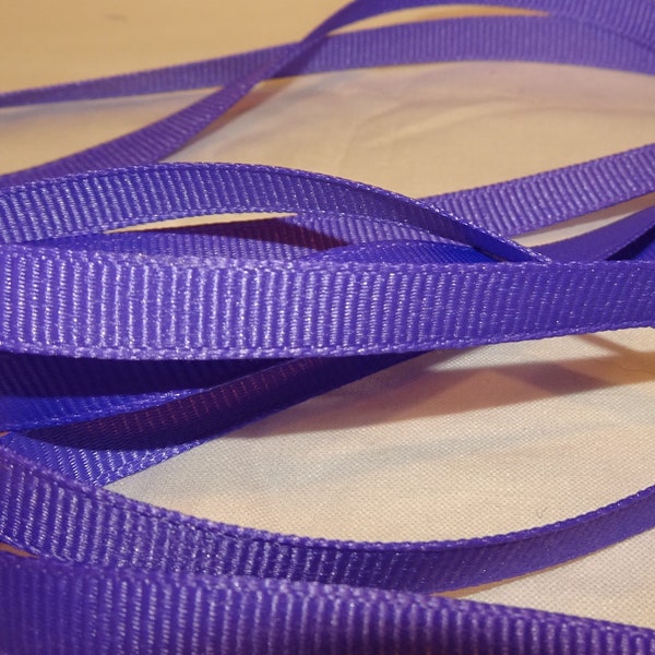 3/8" Violet Solid Grosgrain Ribbon Purples Vintage Old Store Stock BTY