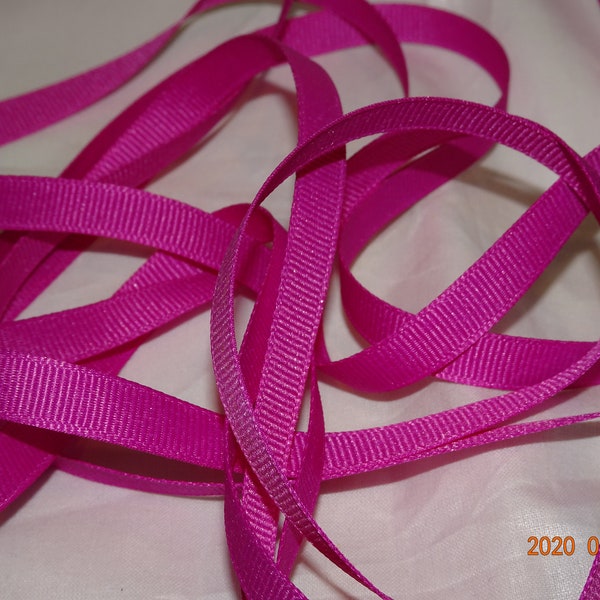 3/8" Wild Berry Solid Grosgrain Ribbon PINK Vintage Old Store Stock BTY