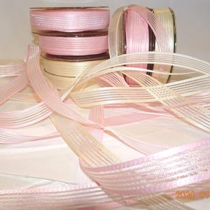 5/8"Satin & Sheer Band "Trauzeugin" Pink oder Elfenbein Old Store Stock Offray USA."