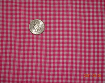1/8" Fuchsia PINK Gingham Fabric 60" wide