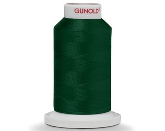 1,100 Yd mEMBROIDERY Thread Silky, Pliable, UV resistant, Tear resistant Gunold 100% Polyester Cone Color #61103 Dark Green