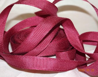 3/8" Rose Grosgrain RAYON COTTON Old Store Stock BTY