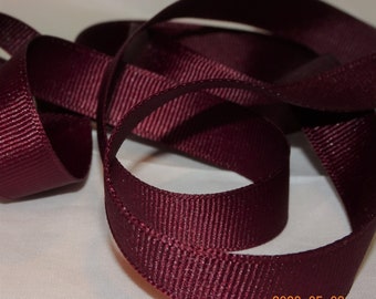 5/8" CLARET Red Grosgrain Ribbon Old Store Stock BTY