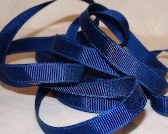 3/8" Royal Blue Grosgrain RAYON COTTON Vintage Ribbon By The Yard