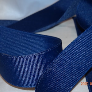 Ruban gros-grain bleu marine clair 7/8 po. vintage