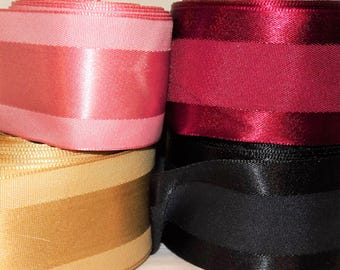 1-1/2" Satin Taffeta Ribbon Reverse Stripe Color Choice BTY