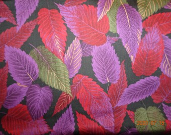 Forest Shadows Leaves Fall Jewel Colors by  Fat Quarter