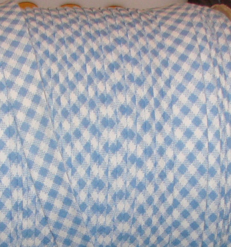 10 yds BLUE Gingham 12 EXTRA Wide Double Fold Bias Tape 100/% American Made