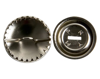 30L COVER BUTTONS with teeth (3/4" 19 mm) PrymHalf-Ball Aluminum Pass-thru Shank-back Teeth to Hold Fabric Securely Won't Pull Apart