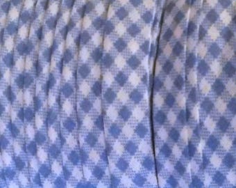 1/2" EXTRA Wide BLUE Gingham Double Fold Bias Tape American Made