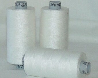 New! NEW! 1000M/1094Yds Sew All Gutermann #800 WHITE All Purpose 100% Polyester One (1) Spool