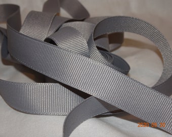 5/8" GRAY Grosgrain Ribbon Old Store Stock