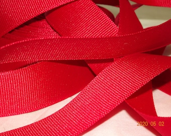 7/8" RED Grosgrain Ribbon Vintage
