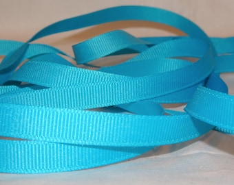 Ruban gros-grain bleu turquoise de 3/8 po.