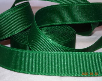 Ruban gros-grain VERT foncé de 5/8 po. Stock d'ancien magasin