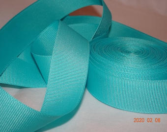 7/8" TURQUOISE Blue Grosgrain Ribbon Vintage Old Store Stock BTY