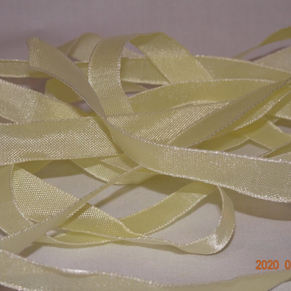 3/8" Yellow Taffeta Ribbon  Vintage Old Store Stock BTY