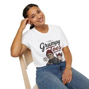 Grumpy Toes Shirt: Casual Cotton Tee - Funny Dog and Man Graphic