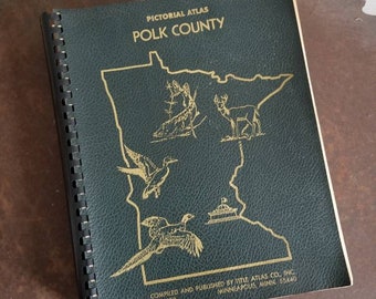 Vintage plat book 1970 Pictorial Atlas of Polk County MN Minnesota history genealogy Red River Valley farms