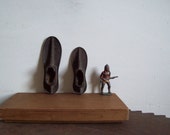 Antique cast iron shoe form tiny childs shoe form cobblers shoe form paperweight door stop primitive decor