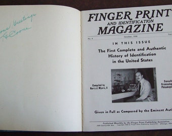 History of Identification in the United States 1938 special edition autographed Finger Print and Identification Magazine No 4 Volume 20