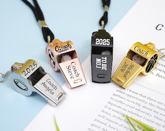 Regalo sportivo personalizzato per allenatore, fischietto personalizzato inciso, fischietto sportivo per squadre di calcio