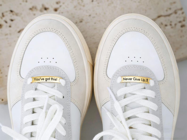 Custom Running Shoe Tags,Shoe Tag ID for Runners & Cyclists,Metal Shoe Lace Charms,Running Gift,Marathon Gift image 4