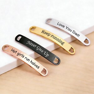 Custom Running Shoe Tags,Shoe Tag ID for Runners & Cyclists,Metal Shoe Lace Charms,Running Gift,Marathon Gift image 2