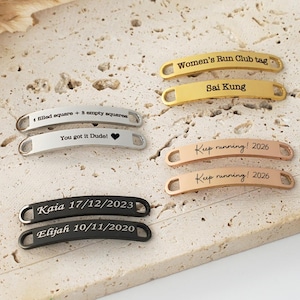 Personalisierte Metallschuhanhänger, benutzerdefinierte Marathon & Lauf-ID-Schild, Anti-Rost-Spitzenanhänger