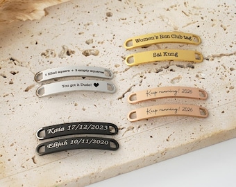 Personalised Metal Shoe Tags,Custom Marathon&Running ID Plate, Anti-Rust Lace Charm