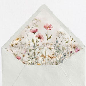 Wildflower Wedding Envelope Liner, Botanical Garden Design (PDF Pattern)