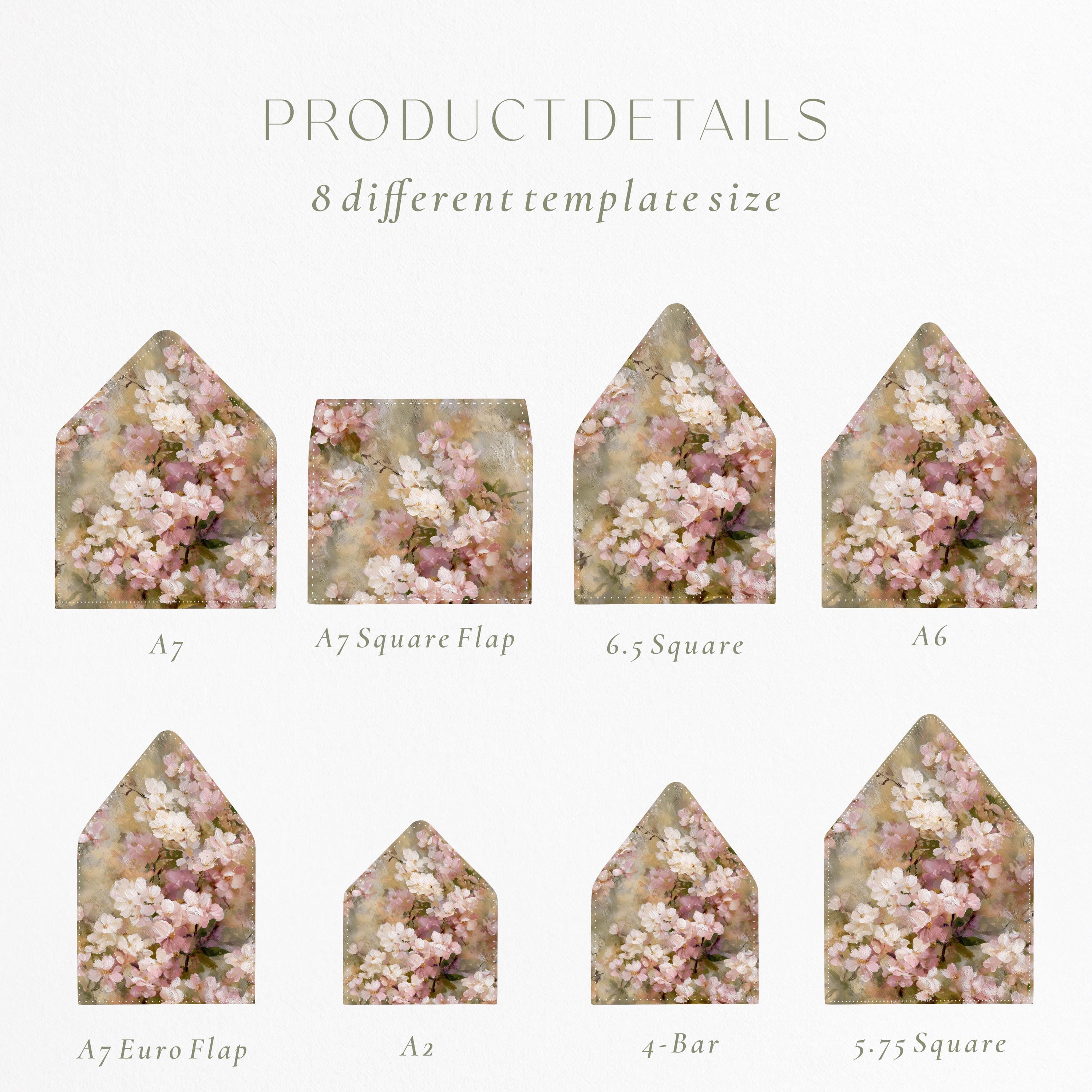 Blush Floral Wedding Envelope Liner, Romantic Flower Insert (PDF ...