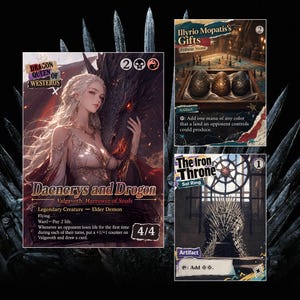 Valgavoth, Harrower of Souls,Daenerys and Drogon Brass Proxy Deck  MTG Custom Proxies Deck