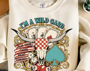 I'm a Wild Card Western PNG, Trendy Western Cowgirl Design, Aztec Western Art, Western Stitching Graphic, Digital Download