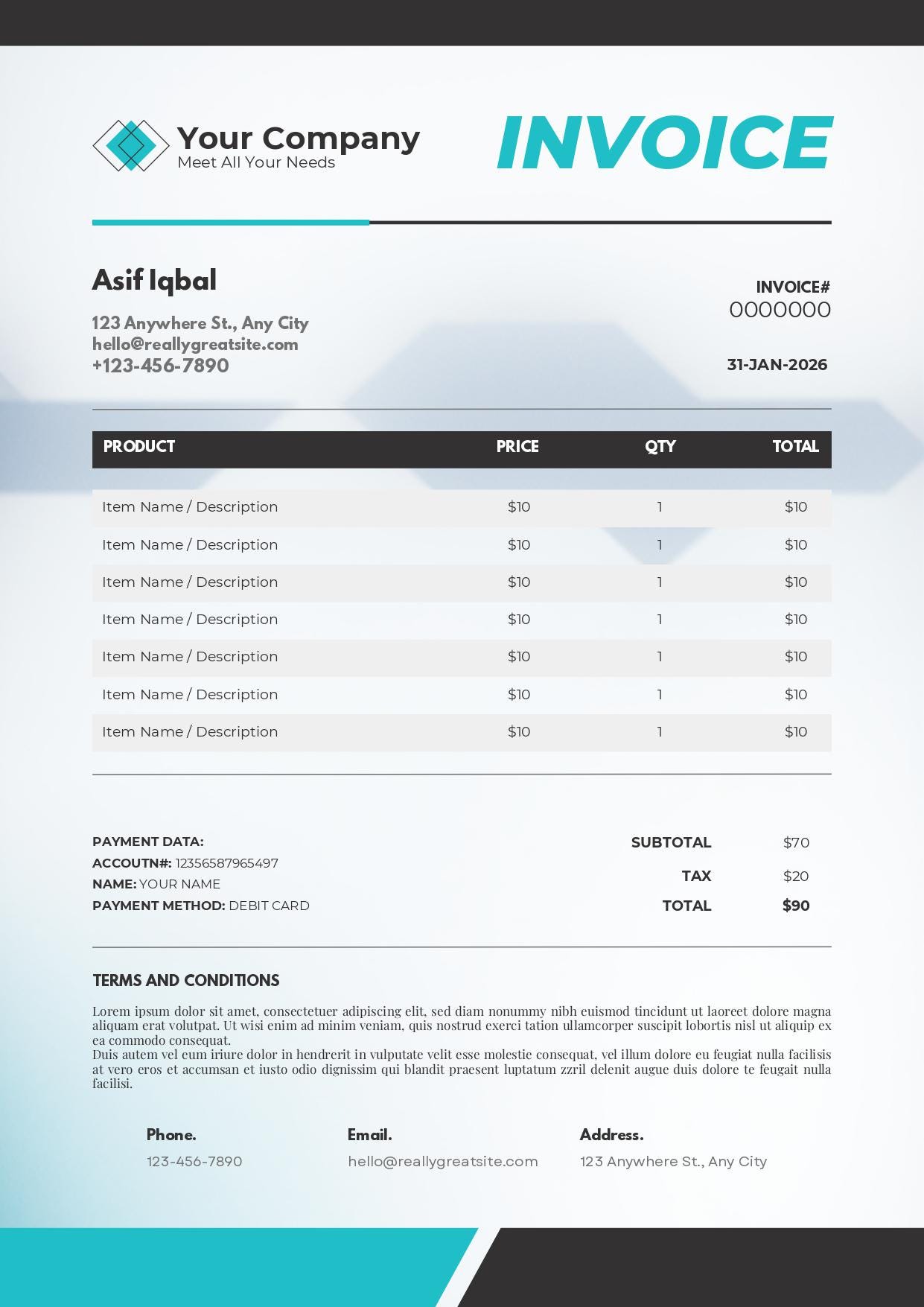 Editable Invoice Template Bundle | Small Business Forms, Canva Editable ...