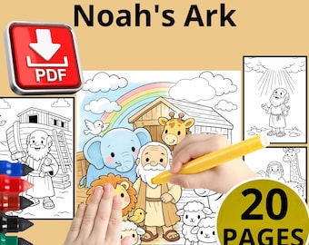Noah’s Ark Coloring Book | Bible Story for Kids | Digital Download